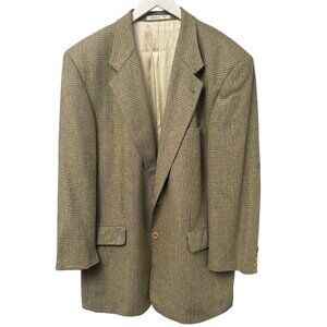 HUGO BOSS Corleone Blazer 44R Silk Wool Mens Sport Coat Yellow Black Check